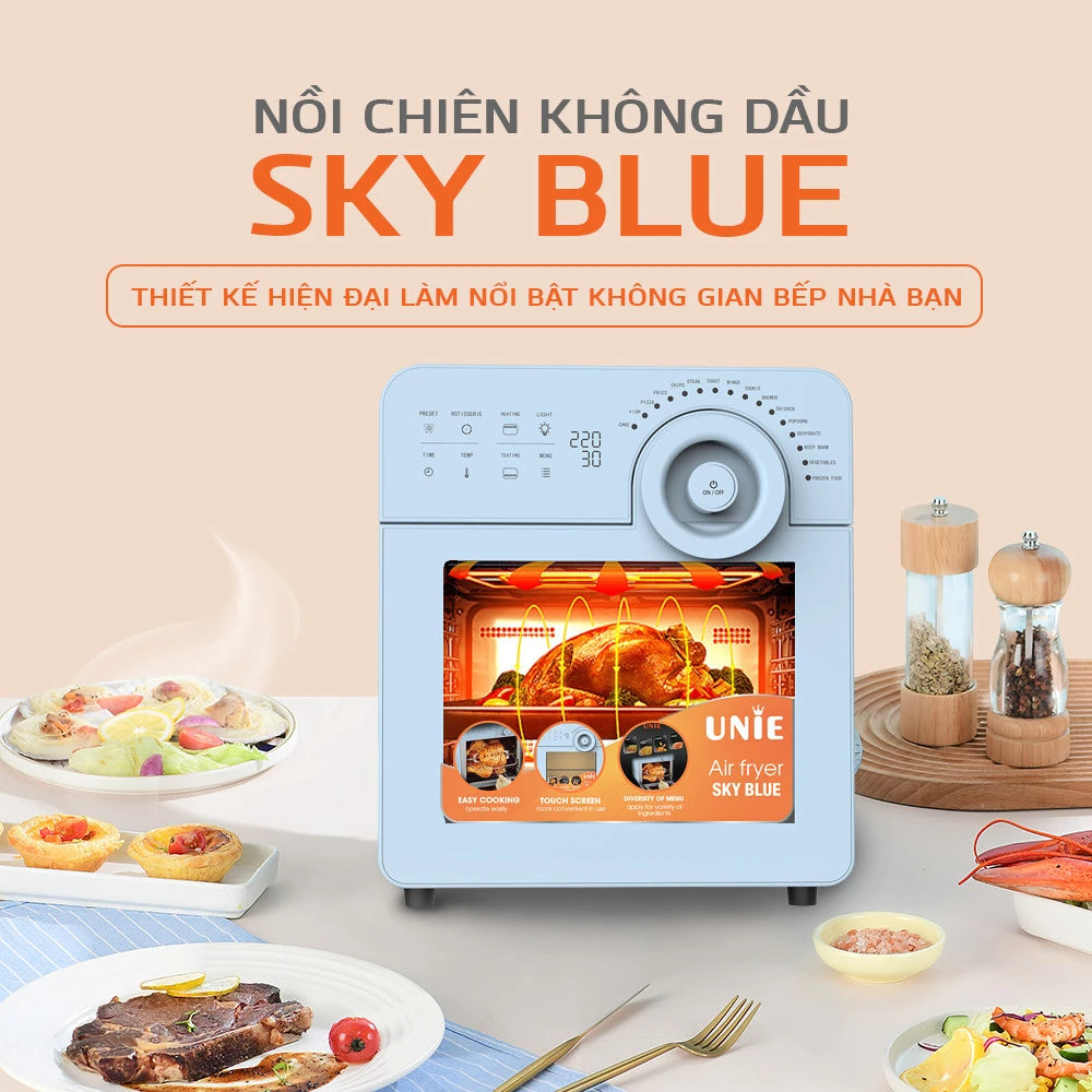 AIR FRYER UNIE SKY BLUE 14.5L CAPACITY, 1700W . AIR FRYER