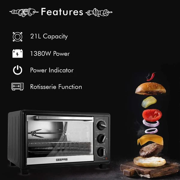 Geepas GO4464 Electric Oven with Rotisserie