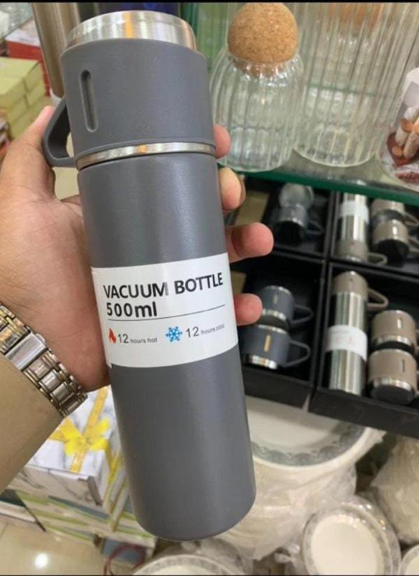 Stainless steel Vacuum Bottle 500ml with 3 cup