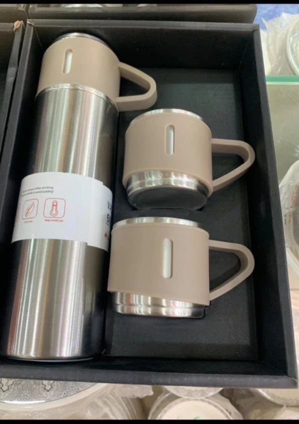 Stainless steel Vacuum Bottle 500ml with 3 cup