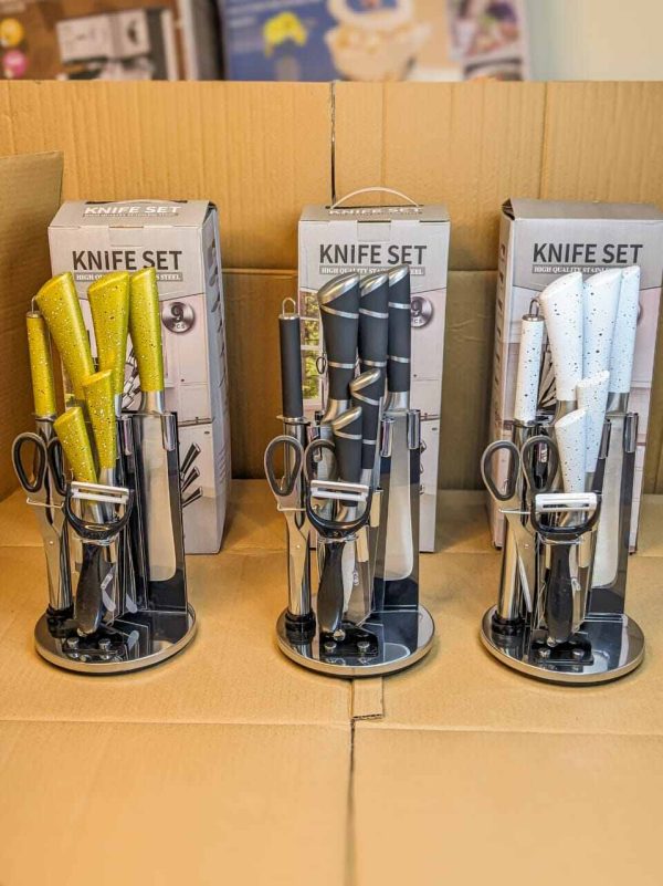 Amazon Lot High Quality 8 in 1 Rotatable Kitchen Knife Set