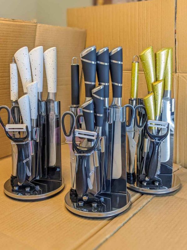 Amazon Lot High Quality 8 in 1 Rotatable Kitchen Knife Set