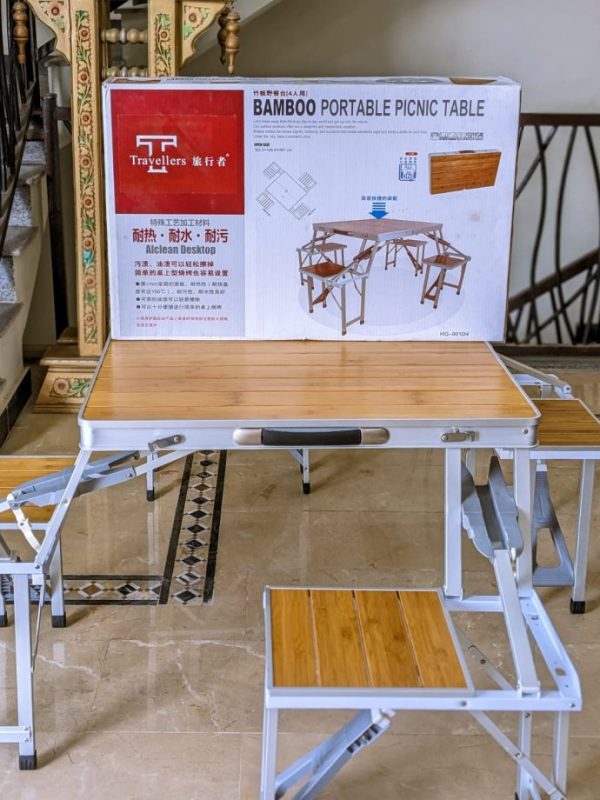 Lot Imported Bamboo Portable Picnic Table