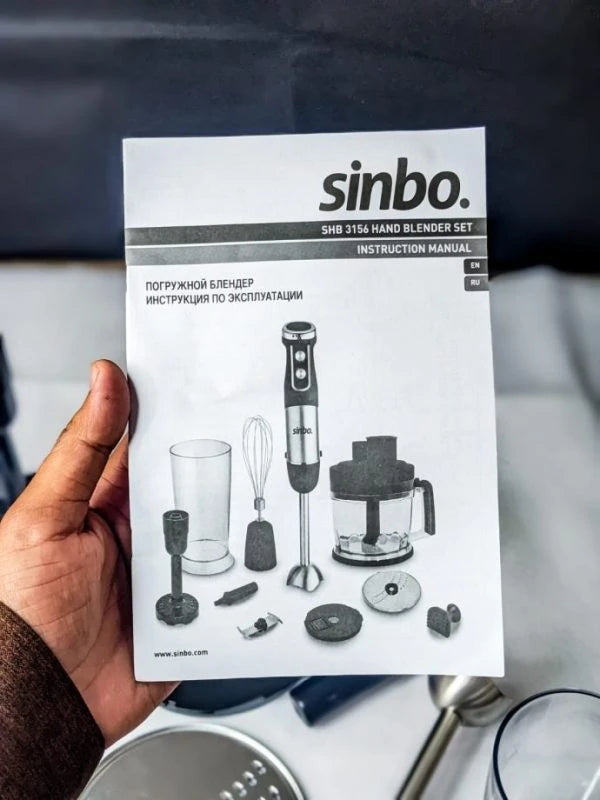 Lot Imported Sinbo 6-in-1 Chopper & Hand Blender Set with Slicer