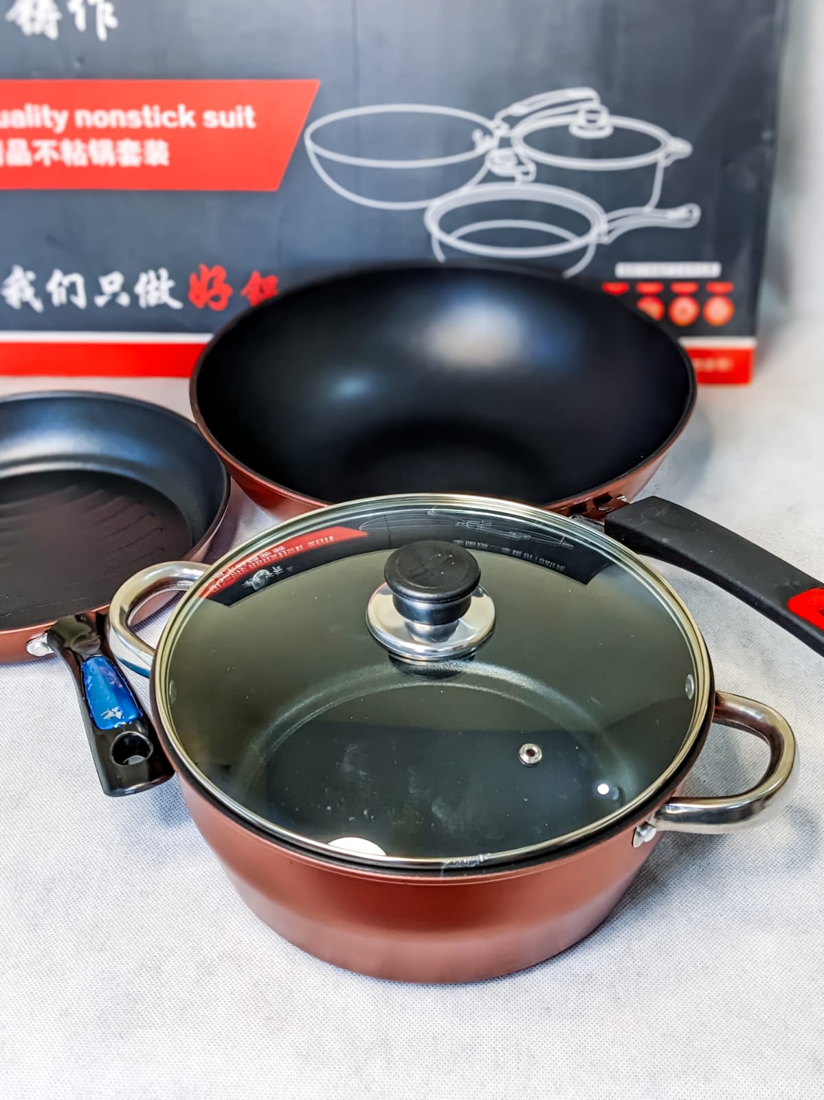 High Quality 3 in 1 Non Stick Cooking Set