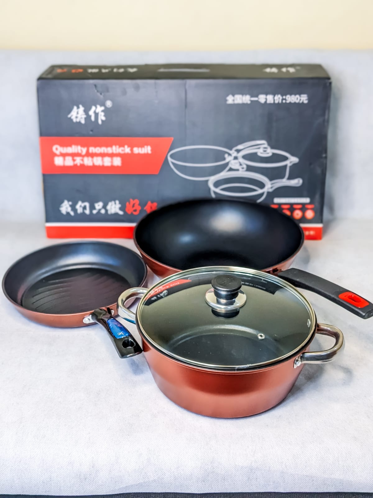 High Quality 3 in 1 Non Stick Cooking Set