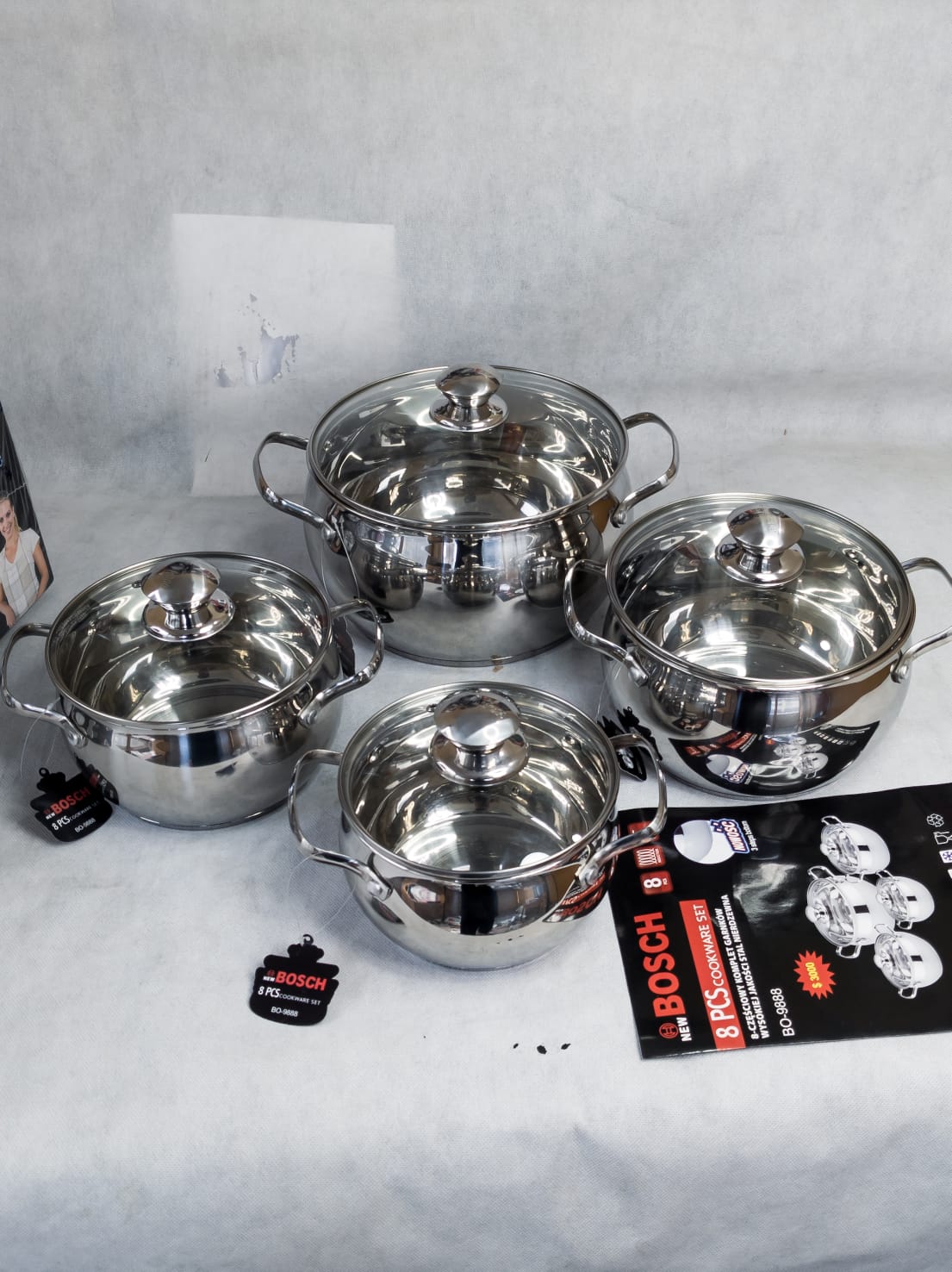 Bosch High Quality stainless steel 8pcs Cookware Set