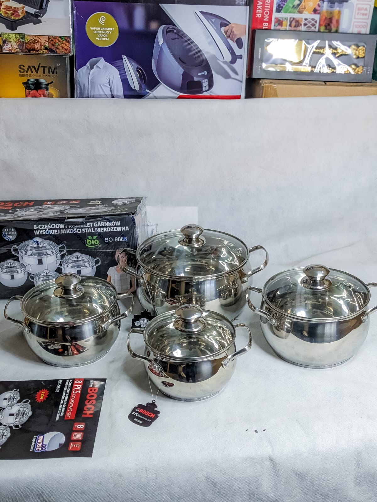 Bosch High Quality stainless steel 8pcs Cookware Set