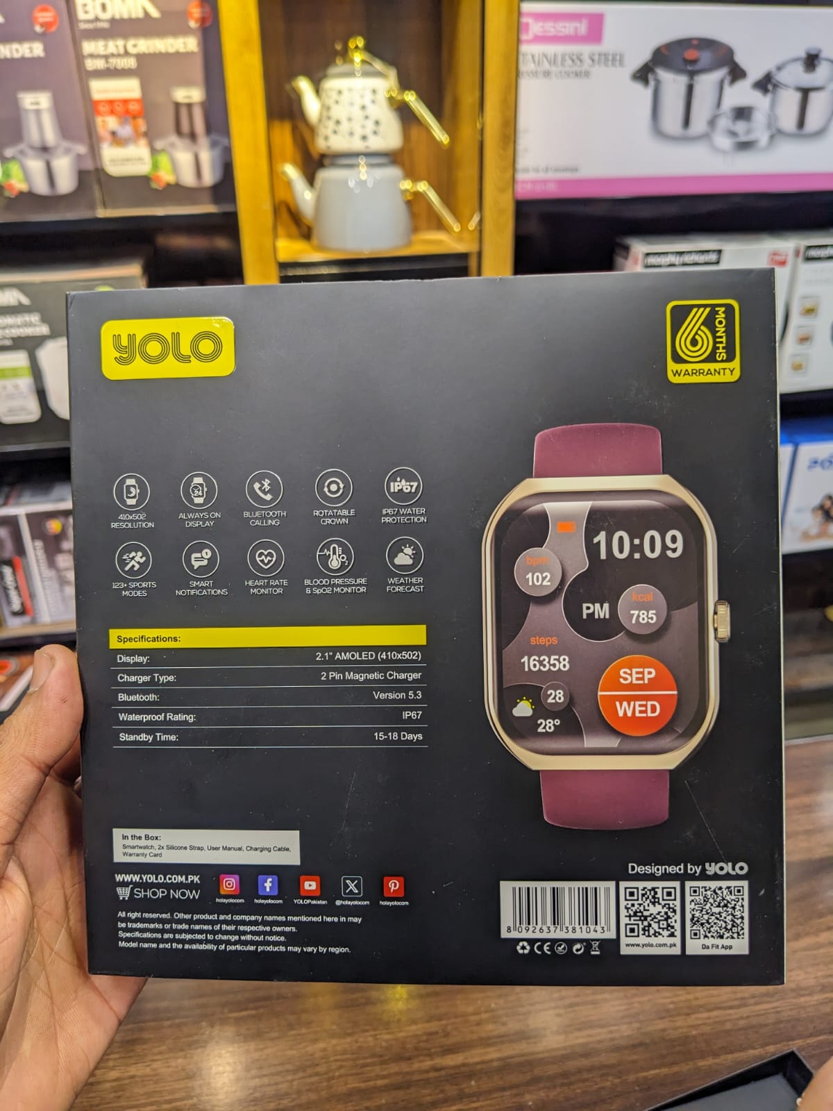 YOLO 2.1" Amoled Display Supreme+ Smart Watch, IP67 Water Resistance